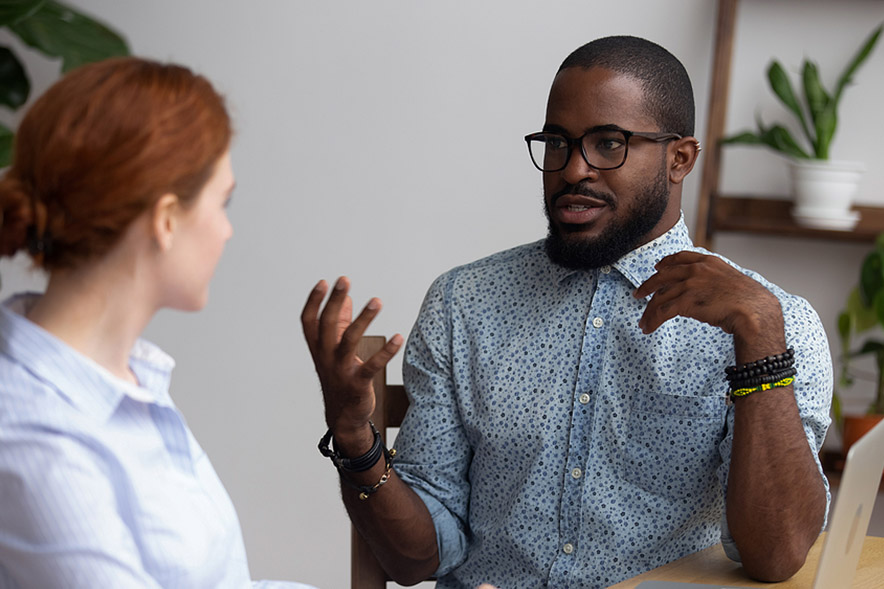 black man in office