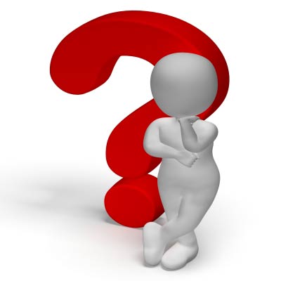 red question sign with man icon