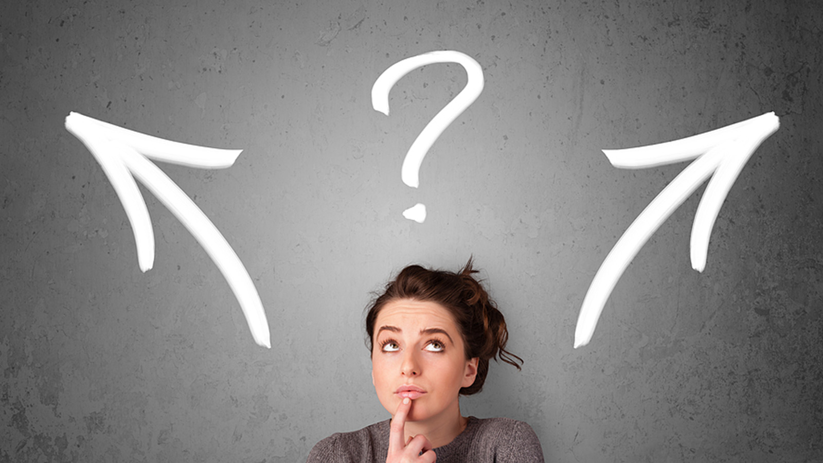 decision arrows woman