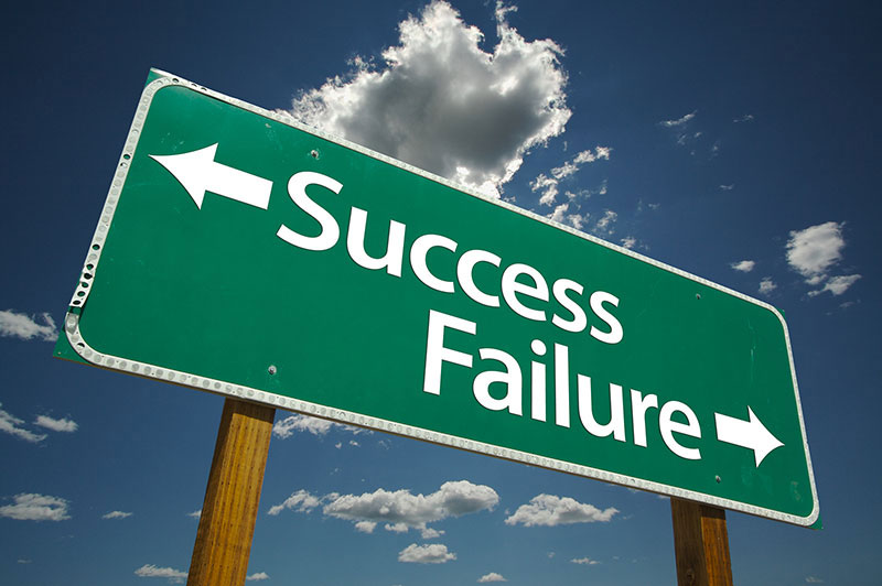 Success Failure road sign