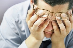 man in frustration