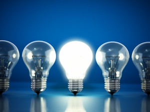 one lamp is on fire