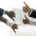 Business people agreeing and disagreeing