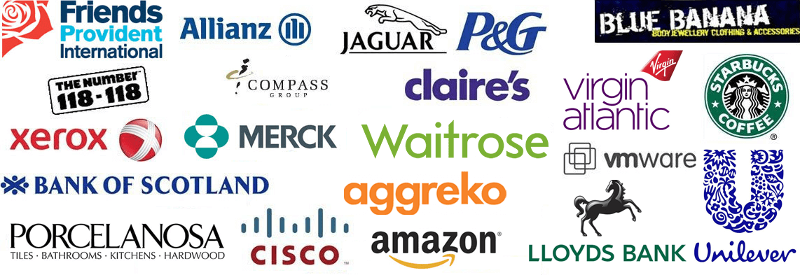 Logo list of our clients who have used us for exhibition sales training courses