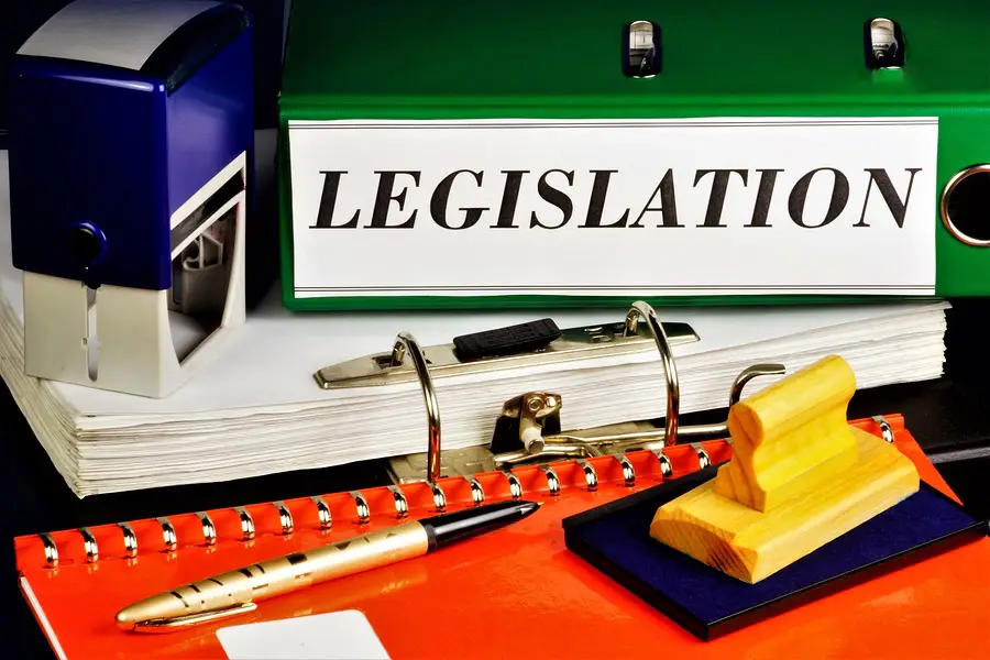 Folder with legislation on containing retail sales legislation