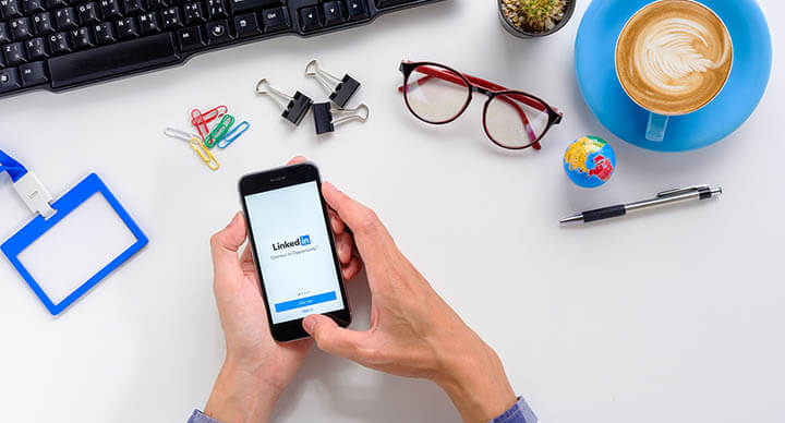 LinkedIn login screen on a smartphone