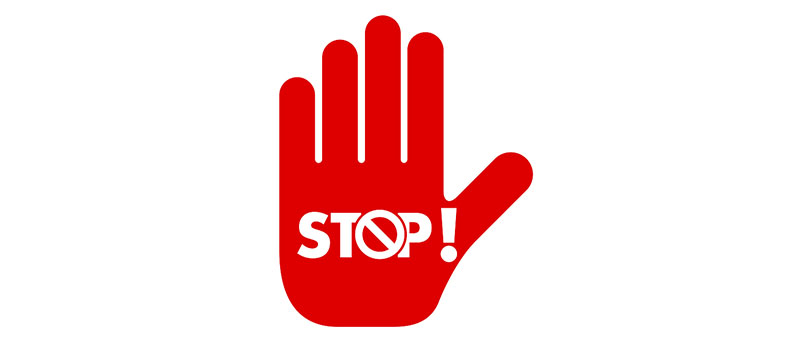 Do Not Enter Stop Prohibition Sign. Stop Hand Icon. No Symbol, H