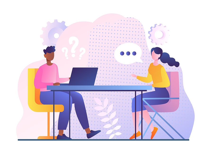 office discussion illustration