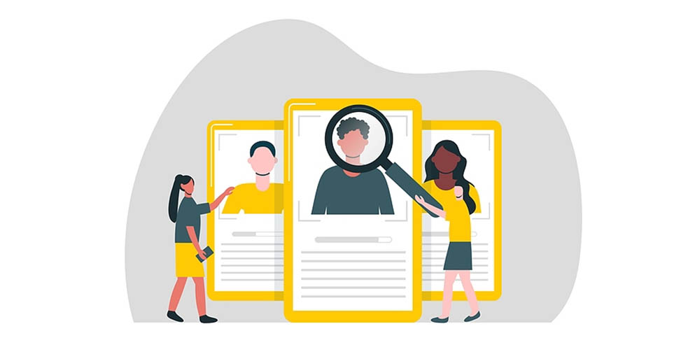 checking resume illustration