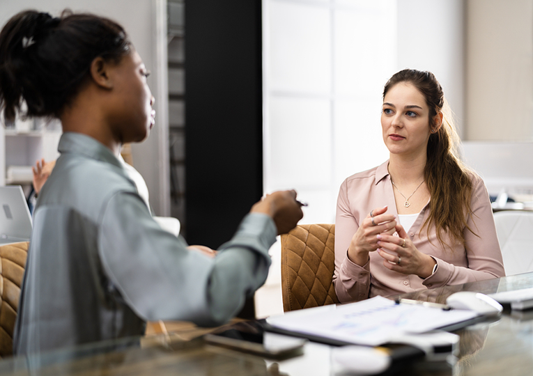 talking in office