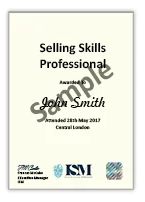 Selling Skills Professional Certificate