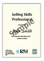 Sales Skills Fundamentals Certificate